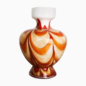 Vaso grande Pop Art vintage in vetro opalino multicolore, Italia, anni '70