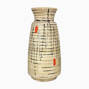 Large Op Art Abstract German Pottery Floor Vase by Bay Ceramics, 1960s