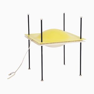 Yellow and White Acrylic Glass UFO Table Lamp by Ettore Sottsass for Arredoluce