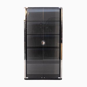 Smoked Glass and Steel Display Case by Luigi Caccia Dominioni for Azucena