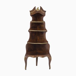 French Walnut Wood Étagère in the Style of Louis XV, 1900s