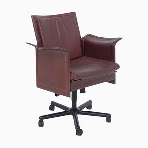 Leather Korium Desk Armchair by Tito Agnoli for Matteograssi