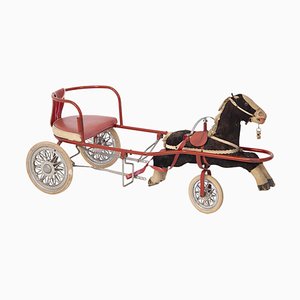 Italian Vintage Toy Carriage with Horse