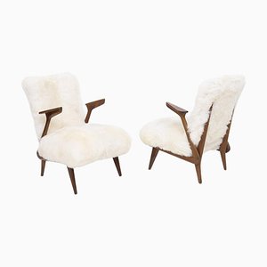 Set of Italian Fur Armchairs by Giuseppe Scapinelli