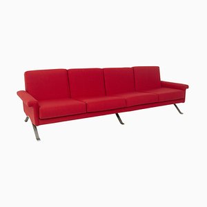 Italian Red Mod. 875 Sofa by Ico Parisi for Cassina