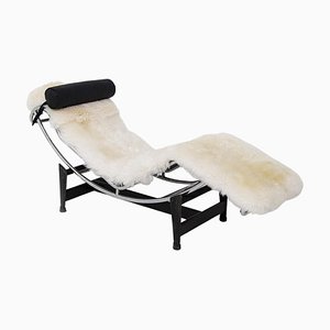 Fur Lc4 Chaise Lounge by Charlotte Perriand & P. Jeanneret for Cassina