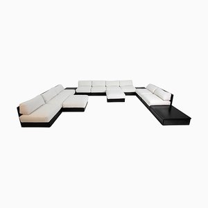 Set of 9-Seat Sofa in White Bouclè by Rolf Heide for ICF, 1970s