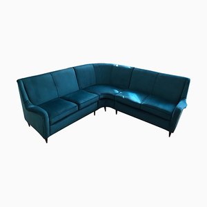 Sofa aus blauem Samt von Gio Ponti, 1950er