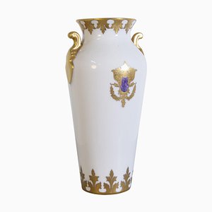 Vase aus Gold Lackiertem Porzellan von Arrigo Finzi, 1950er