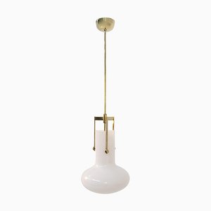 Lámpara colgante de latón y vidrio de Ignazio Gardella para Azucena, años 60