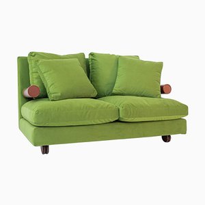 Baisity Sofa aus grünem Samt von Antonio Citterio für B&B Italia, 1980er