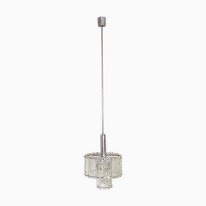Mid-Century Italian Pendant Lamp in Nickel-Plated and Glass, 1960s