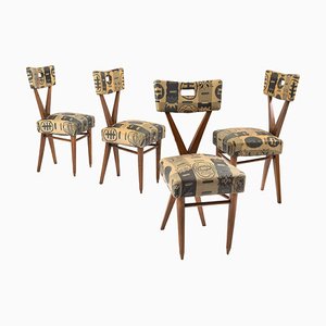 Wooden Chairs by Gianni Vigorelli, 1950s, Set of 4