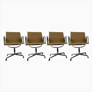 EA 107 Chairs in Aluminum by Charles & Ray Eames for Vitra, Set of 4