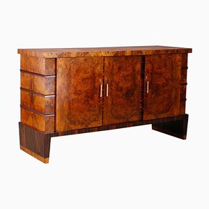 Mid-Century Sideboard in Walnut Briar and Brass by Gio Ponti, 1950s