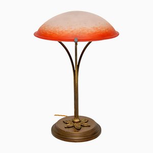 Antique French Glass Table Lamp by Charles Schneider