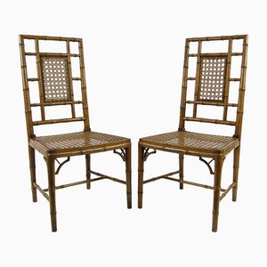 Faux Bamboo Dining Chairs, 1970s, Set of 2
