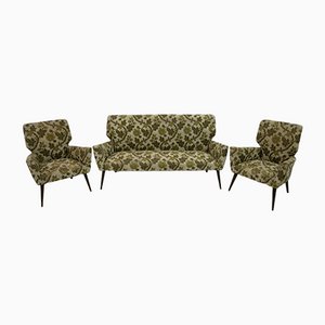 Mid-Century Modern Sofa and Armchairs, Italy, 1950s, Set of 3