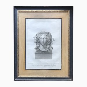 Francesco Cecchini, Head Believed to Represent Spain, 18th-19th Century, Engraving, Framed