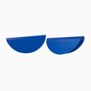 Appliques Murales Demi-Lune Bleues, Scandinavie, Set de 2