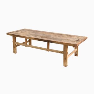 Large Antique Rustic Elm Coffee Table D