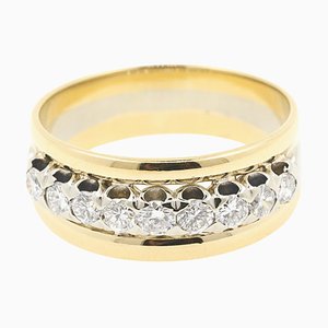 0.30 Carat Diamond on 18 Karat Yellow and White Gold Anniversary Ring