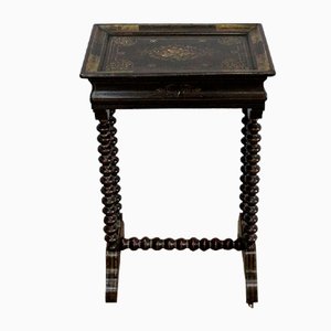 Small Napoleon III Period Lacquered Wooden Work Table, Mid 19th Century