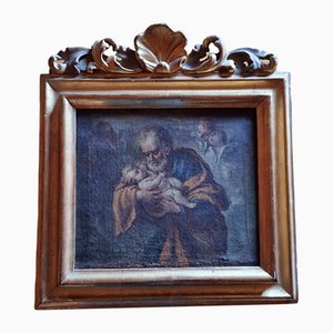 St Joseph and the Child, 17th-Century, Oil on Canvas, Framed
