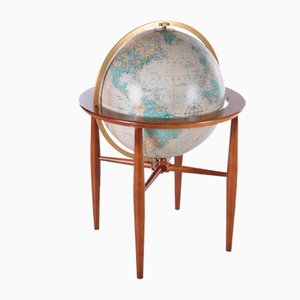 Mahogany Base Replogle Globe, 1960