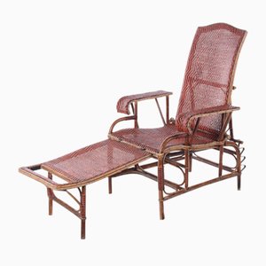 Vintage Rattan and Bamboo Lounge Chair, 1960s