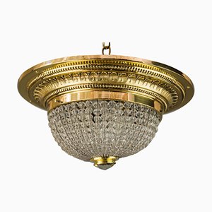 Art Deco Ceiling Lamp with Small Cut Glass Balls, 1920s