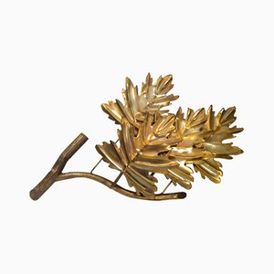 Large Brass Leaf Sconce from Maison Jansen, 1970s