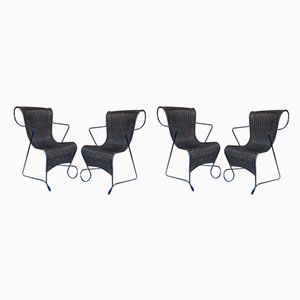 Italienische Zigo Stühle aus Metall Rattan von Ron Arad für Driade, 1990er, 4er Set