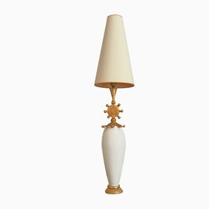 Gold Metal Ceramic Lamp by Pierre Casenove for Fondica