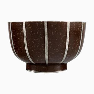 Glazed Ceramic Argenta Art Deco Bowl by Wilhelm Koke for Gustavsberg