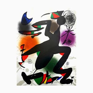 Joan Miro, 1977, Litografía abstracta, 1977