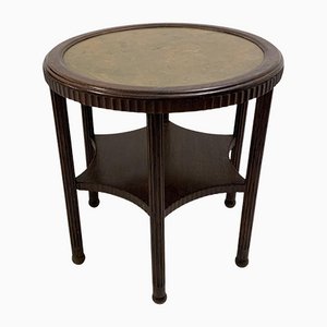 Hungarian Wooden Side Table with Copper Plate, 1930s