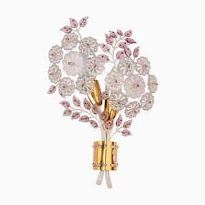 Wall Sconce with Crystal Flowers