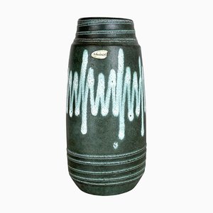 Zig Zag Pottery Fat Lava Vase by Scheurich, Germany, 1970s