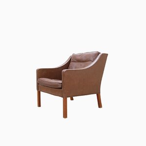 Braune Vintage 2207 Lounge Stühle von Børge Mogensen für Fredericia
