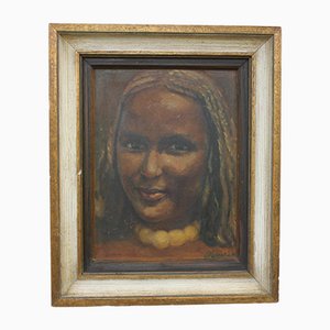 Retrato de una niña, óleo sobre lienzo, enmarcado