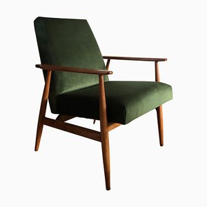 Poltrona Mid-Century verde di Henryk Lis, anni '60