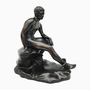 Escultura Hermes en reposo de bronce, siglo XX