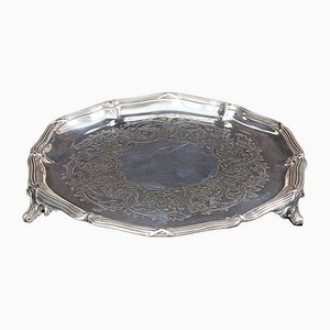 Antique Silver Plate Decorative Saucer by Thomas Bradbury, 1890