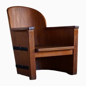 Swedish Modern Armchair in Pine Attributed to Axel Einar Hjorth for Åby
