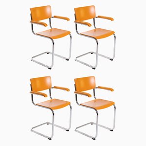 S 43 Chairs by Marcel Breuer for Thonet, 1980s, Set of 4