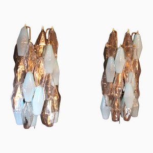 Murano Glass Polyhedral Sconces by Paolo Venini, Set of 2