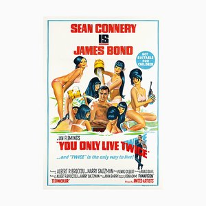 Poster vintage originale di James Bond You Only Live Twice, Australia, 1967