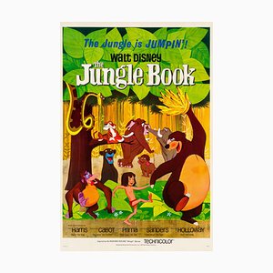 Póster de película original vintage de El libro de la selva, estadounidense, 1967