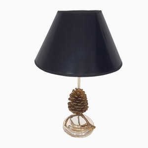 Hollywood Regency Pine Cone Table Light, France, 1970s